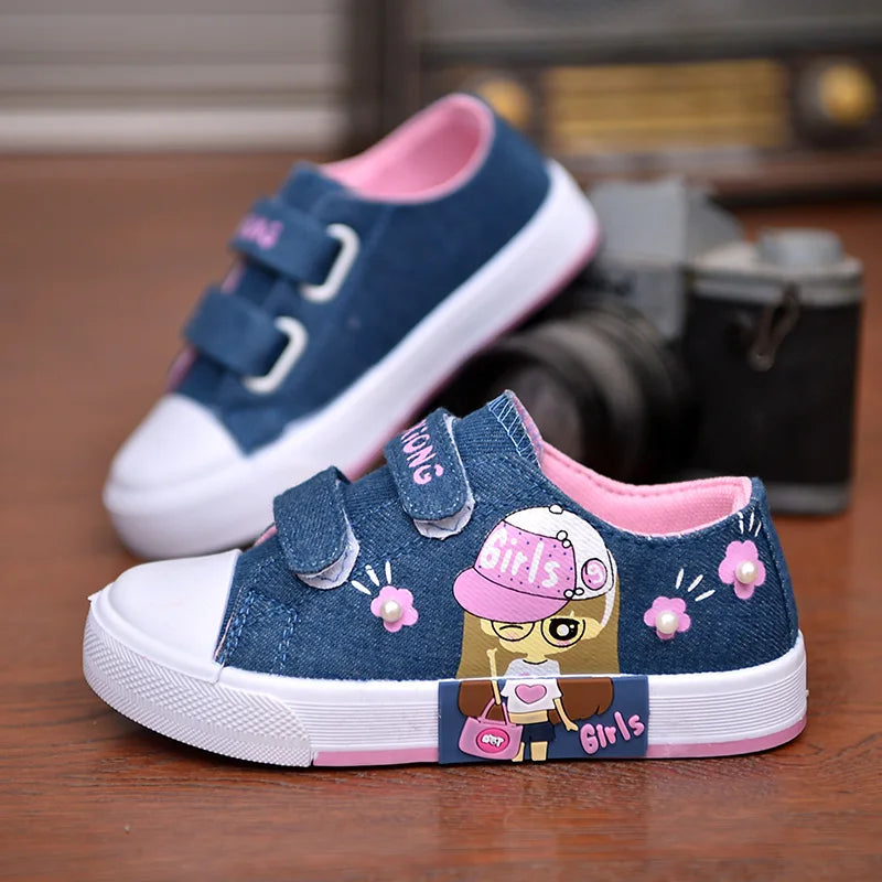 Children Canvas Shoes Soft Bottom Fashion Kids Casual Sports Shoe Non-slip.