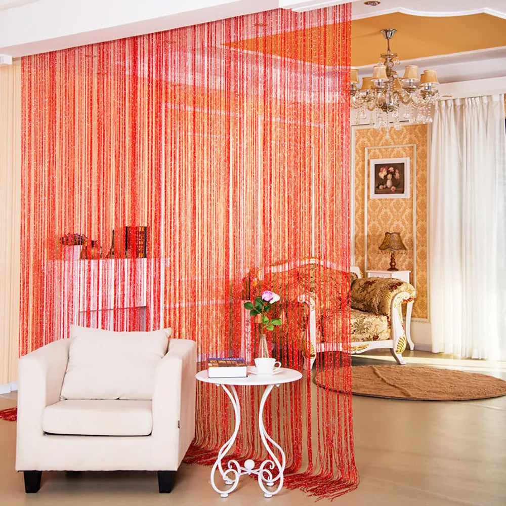 50cm X 200cm Thread Curtains Screen Ribbon String Divider Blind.