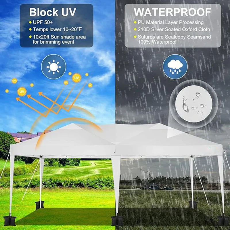 Canopy 10x20 Pop Up Canopy Tent with 6 Sidewalls, Waterproof Outdoor Event Shelter