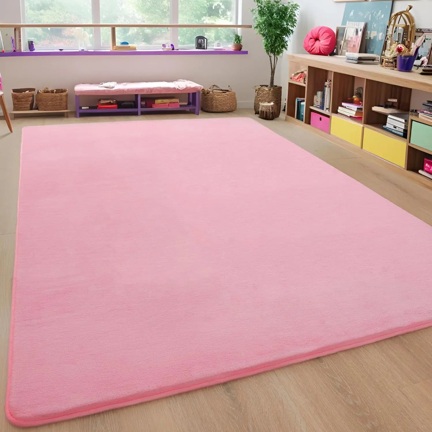VIKAMA Modern Coral Velvet Carpet Soft Non-Slip Living Room Bedroom Carpet.