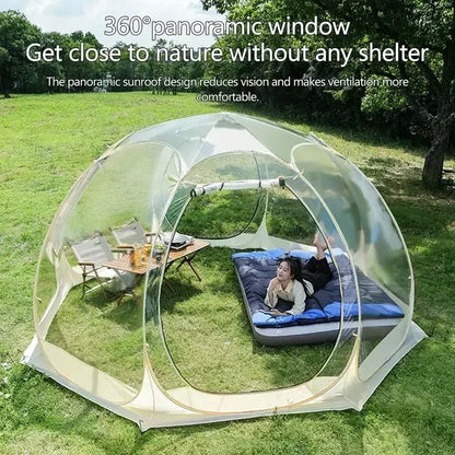 Transparent Camping Tent 4-8 Person , Dome  Spherical 360 Degree Panoramic Outdoor Sun Room