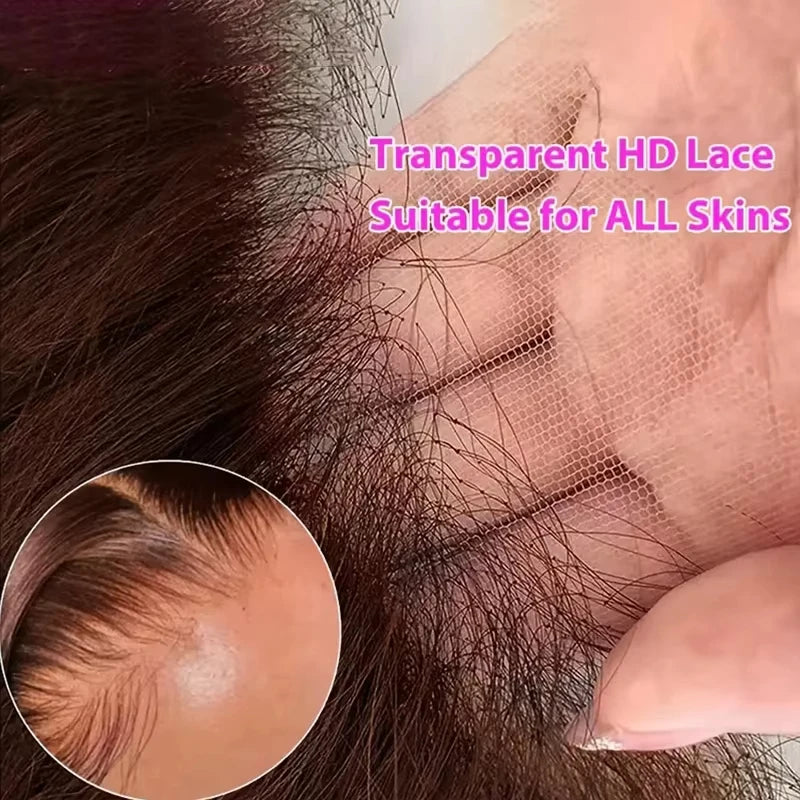 Bone Straight Human Hair Wig, Brown HD Lace 13x6 Human Baby Hair, Brazilian Wigs Original 200% Density.