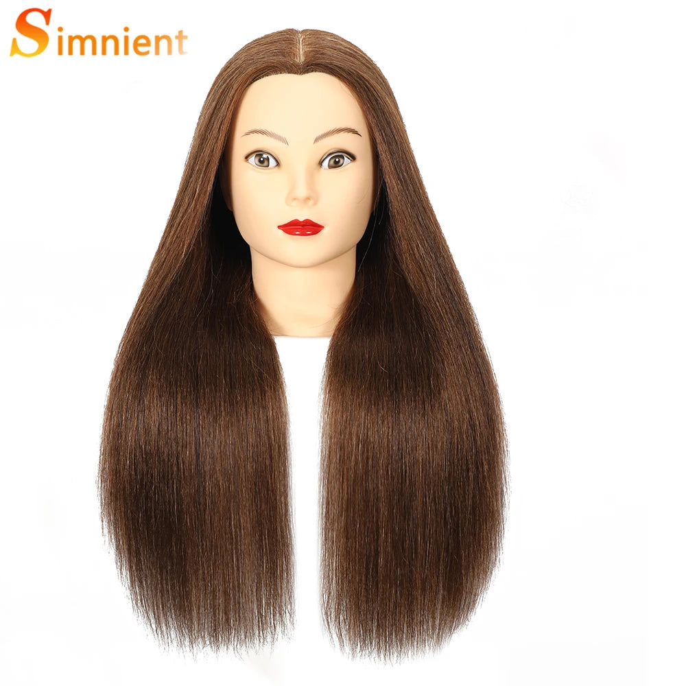 100% Real Human Hair Doll Head For Hairstyle Professional Training.