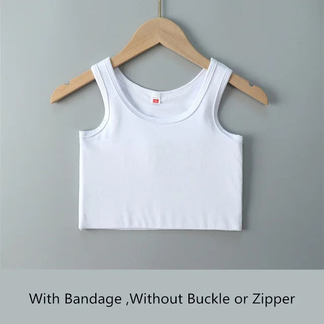 Women Flat Chest Binder, With Bandage Pullover Half Length Corset, Tank Top Lesbian Trans Underwear.