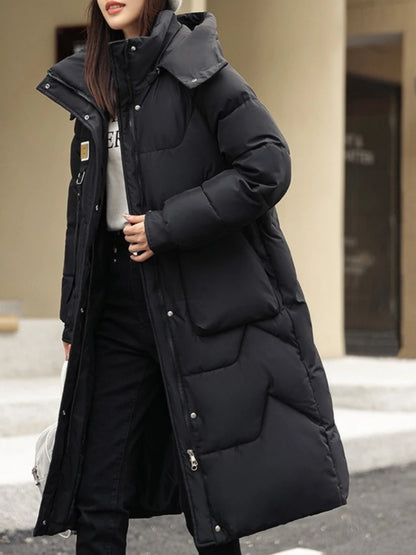 Long Winter  Coat Women Cotton Warm Hooded Puffer Jacket