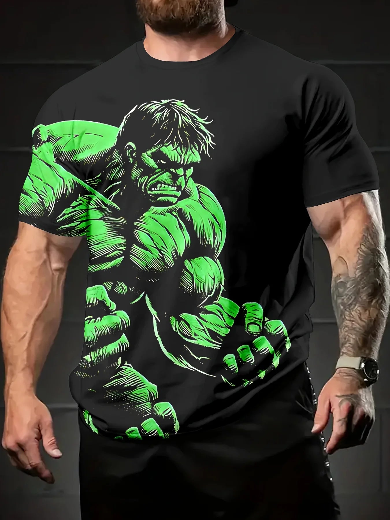 Marvel Hulk Graphic Men T-Shirt 3D Print Superhero T shirt.