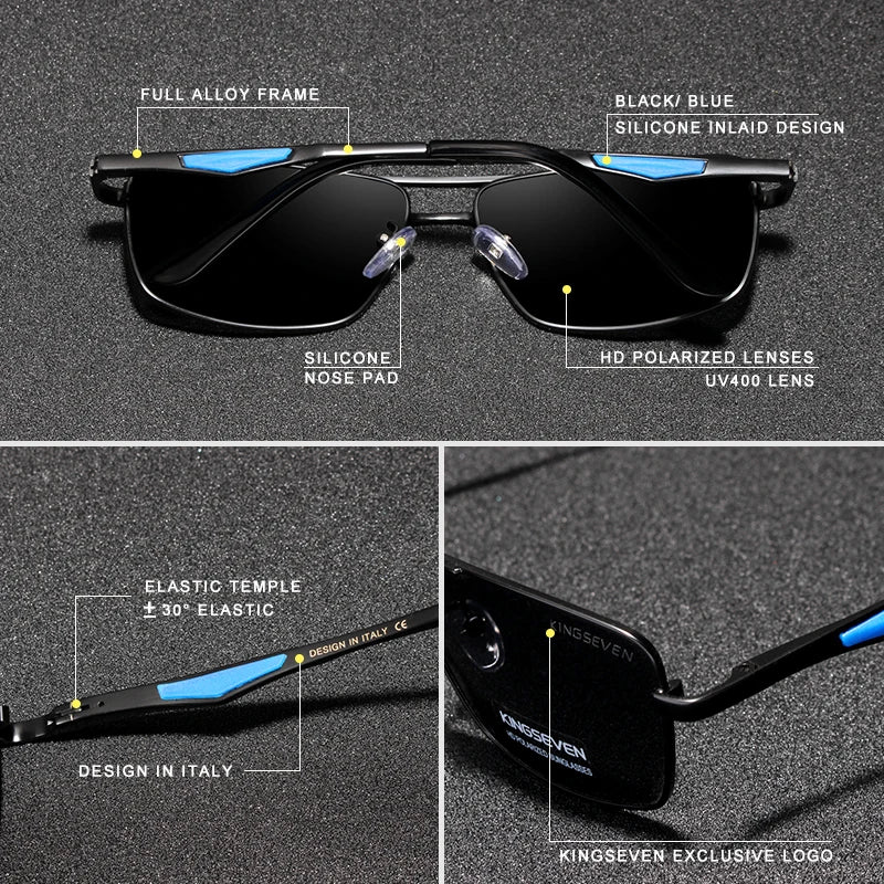Designer Polarized Sunglasses For Driving, Men Square Sun Glasses For Men Fashion Travel Eyewear.