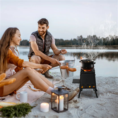 Portable Windproof  Wood Heater with Burner