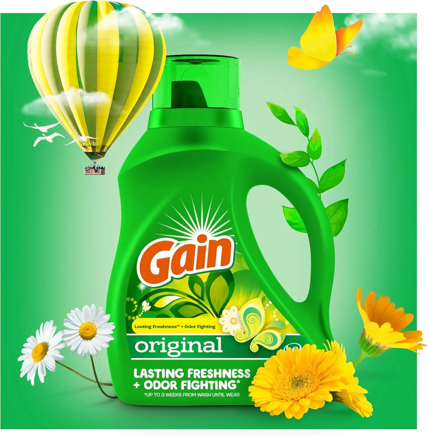Original Scent Liquid Laundry Detergent, 194 fl oz for 134 Loads, Freshness & Odor Fighting, HE Compatible.