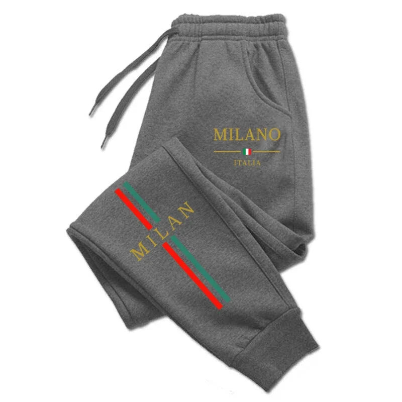 2025 Milan City Printed Jogger Pants, Men, Women Autumn Winter Casual, High Quality Running Sweatpants.