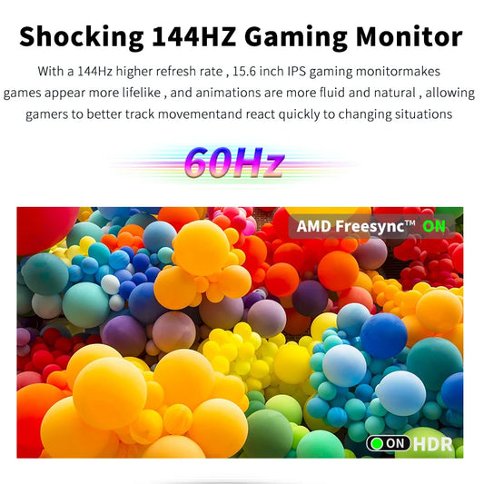 Moniteur portable 15,6 pouces, dalle FHD-IPS, deuxième écran pour ordinateur portable de jeu, écran étendu avec Type C HDMI.