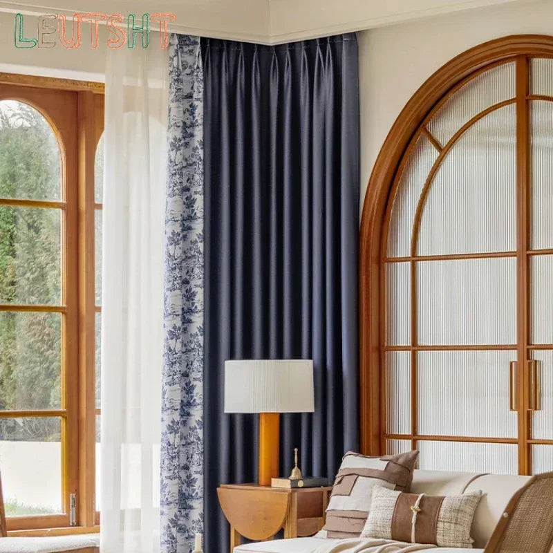 French Pastoral Style Drapes Light Luxury Bedroom Blackout Curtains