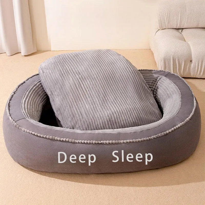 Pet Bed Comfortable Donut Round Dog Kennel Soft Washable Dog Cat Cushion Bed .