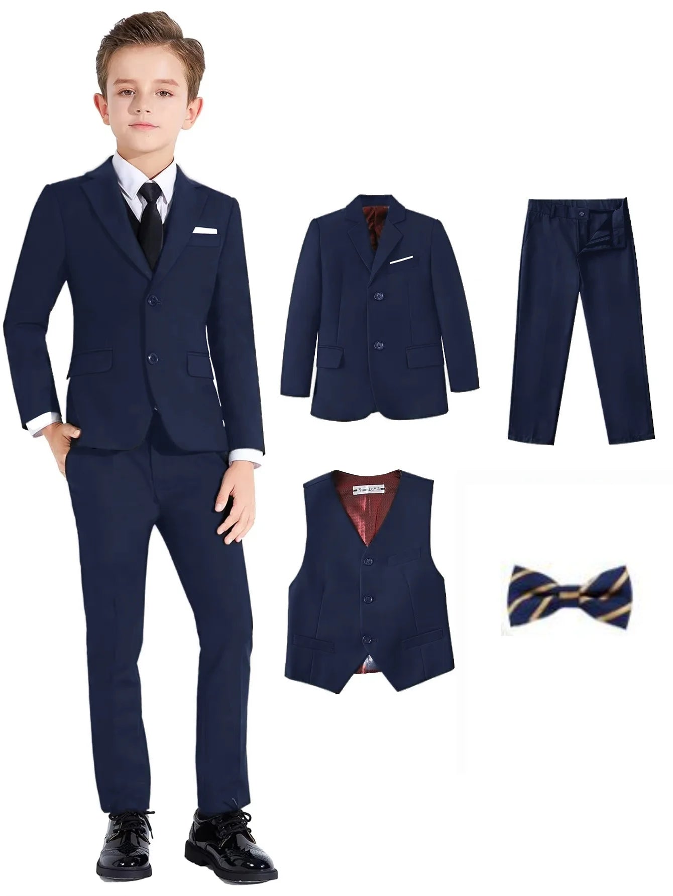 Black Suit Set for Kids 3-14 Yrs, Three Piece Formal Suit Set for, Communion Back to School.