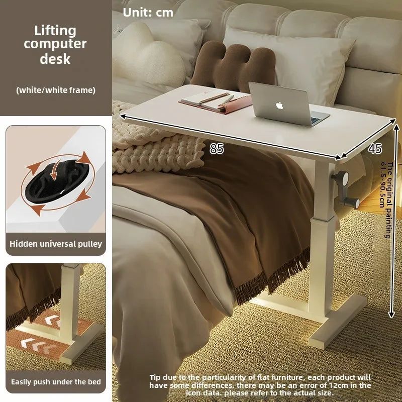 Height Adjustable Computer Desk, Mobile Small  for Live Streaming, Home Study, Office.