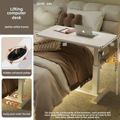 Height Adjustable Computer Desk, Mobile Small  for Live Streaming, Home Study, Office.