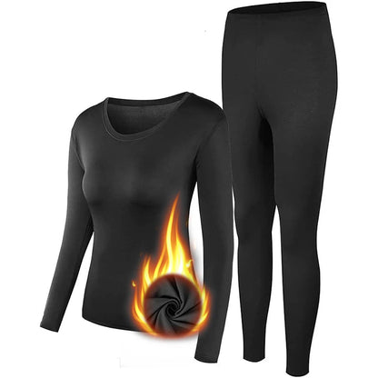 2 pack Women Thermal Underwear Long Johns Fleece Lined  Top Bottom﻿