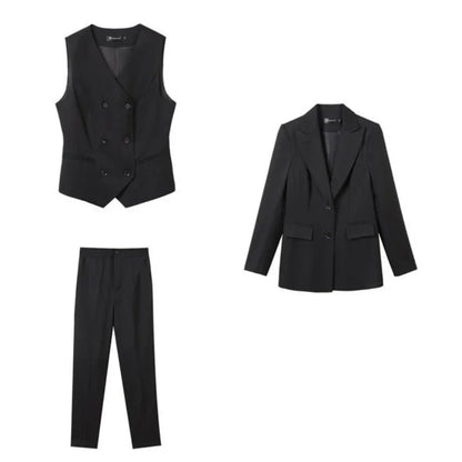 Wear To Work Business Professional Blazer, and Trouser Suit Women 2 Pant Sets.