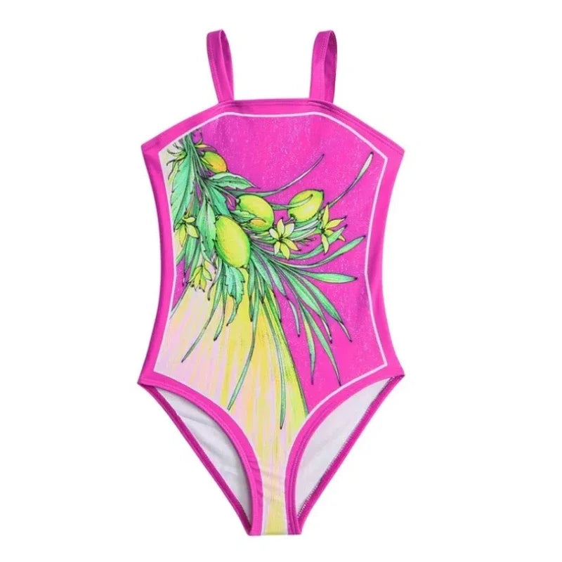 Girls One Piece Swimsuit 5-14 Year Printed, Teens Swimwear 2026 Infant Bathing Suits, Beach Wear Bodysuit.