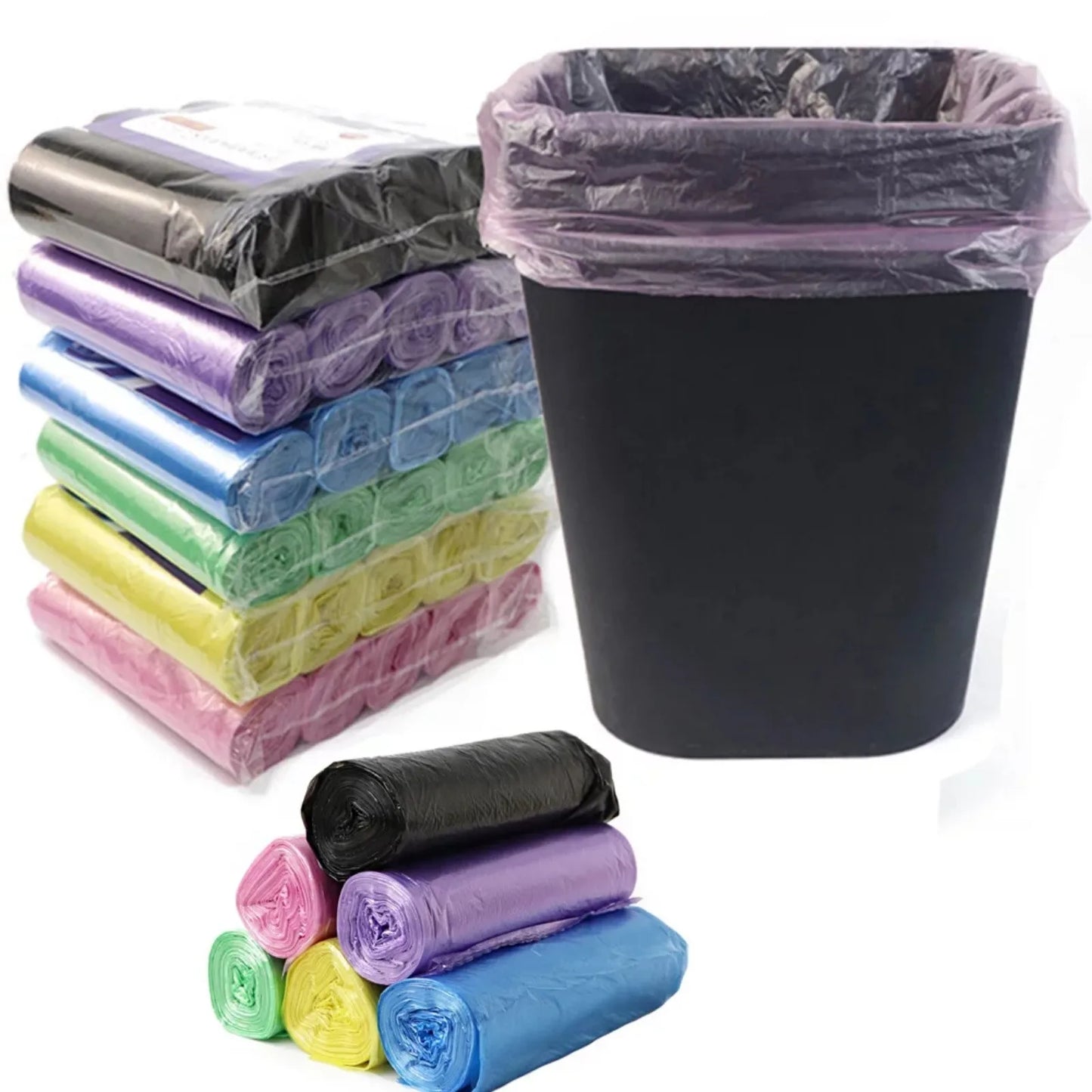 5 Rolls 100 Counts Disposable Small Trash Bags  Office Kitchen Waste