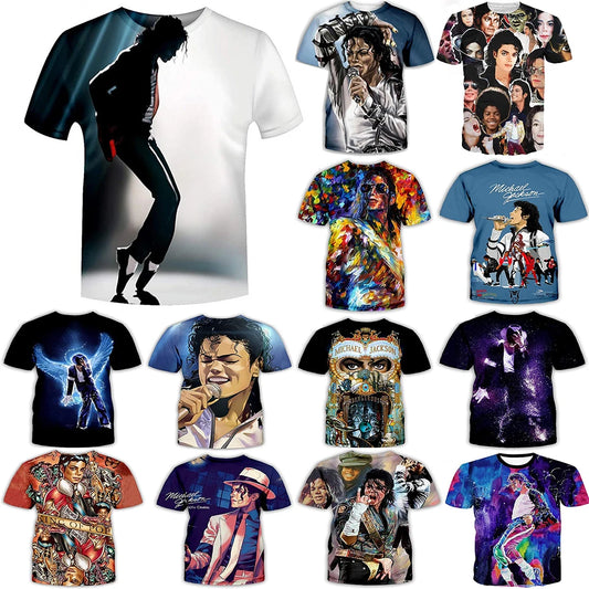 Moda de verano Michael Jackson hip-hop retro casual ropa urbana para hombre de manga corta.