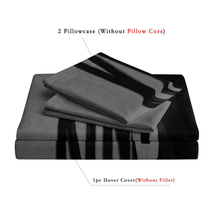 3pcs King & Queen Duvet Cover Set  Dormitory Decoration