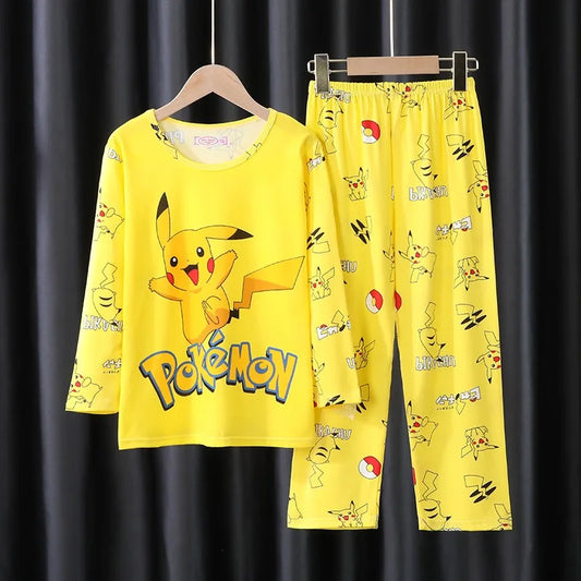 Cute Cartoon Printed Pajamas Sets Long Sleeve Suits Children's Clothing