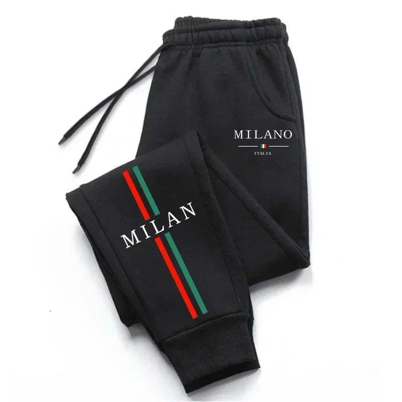 2025 Milan City Printed Jogger Pants, Men, Women Autumn Winter Casual, High Quality Running Sweatpants.