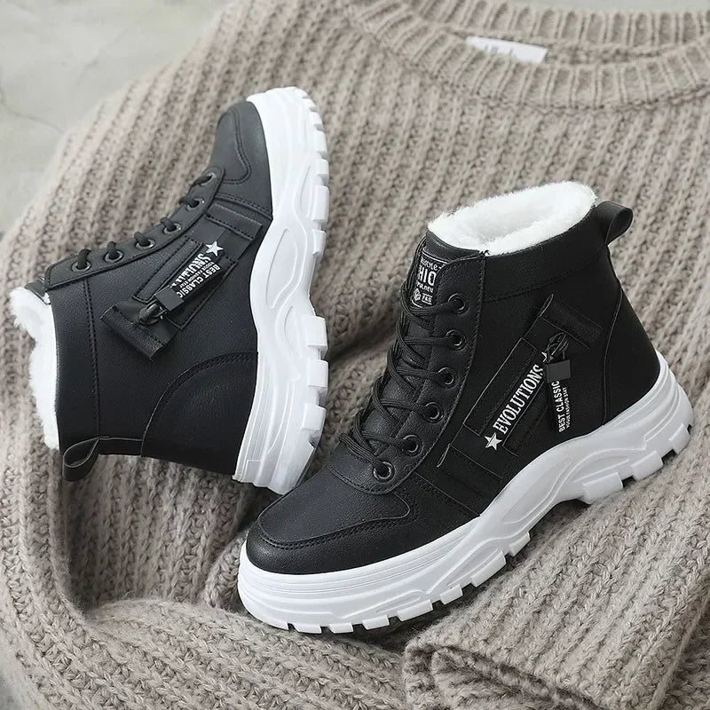 Winter Snow Boots for Women, Casual High-top Shoes Warm Women Sneakers.