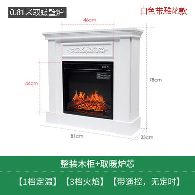 Natural Wood Living Room Fireplace Rustic  Decoration