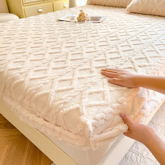 1pc Winter Warm Bed Sheet with Elastic Band Single/Queen/King Mattress Cover.