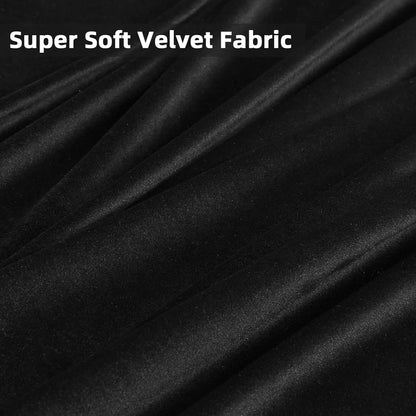 Black Velvet Blackout Curtains for Bedroom, Living Room 84 Inch Long,  Darkening Drapes