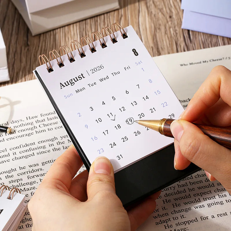 2026  Simple Calendar Small Desk Calendar Planner.