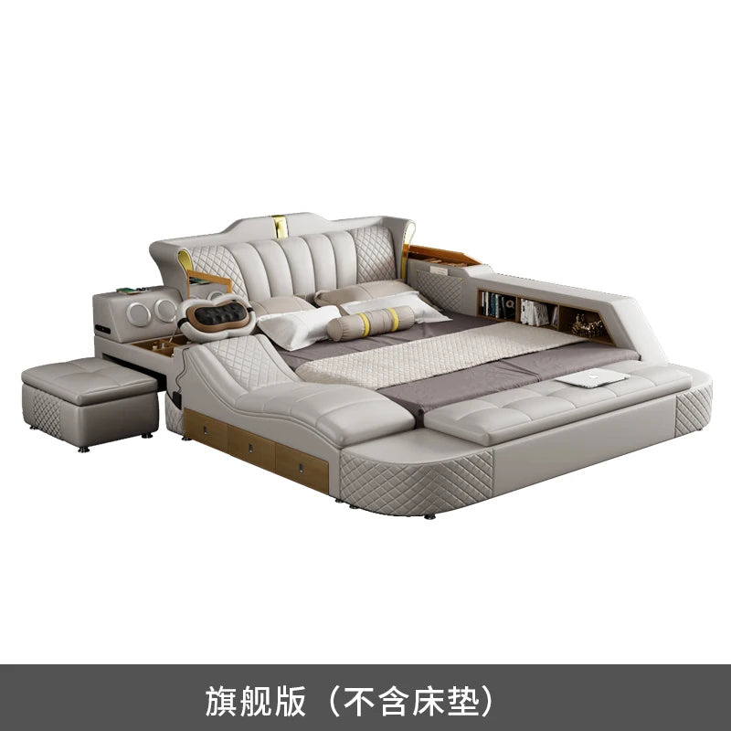Wood Luxury Bedroom  Modern  Queen King Size Bed