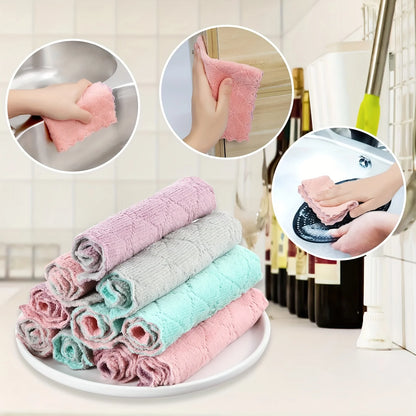 10/20pcs Kitchen Towels And Dishcloths For Washing Dishes  For Cooking