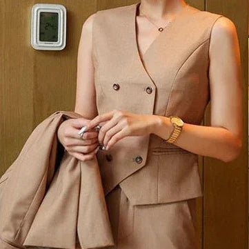 Wear To Work Business Professional Blazer, and Trouser Suit Women 2 Pant Sets.