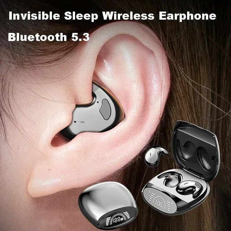Wireless Sports Bluetooth Headphones, Highend Dual Ear Sleep In Ear, Md538 Mini Painless Noise Cancelling Thin Headphones.