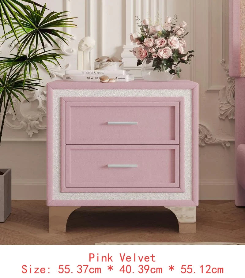 3-Piece Bedroom Set, Queen Size Upholstered Bed with LED Lighting & 2 Nightstands.