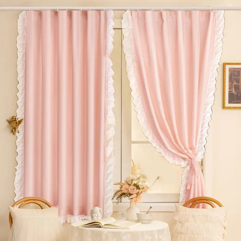 Curtains for Window Room Decoration, Lace Curtains Double Layers Blackout Curtains.