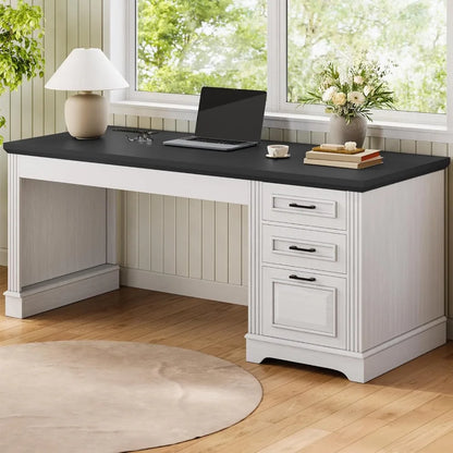 Executive Desk, Computer Desk with Storage Power Outlet.