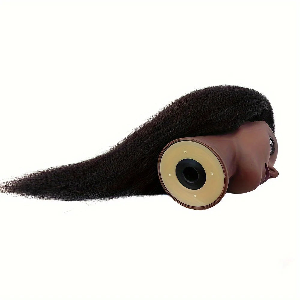 18 Inch Real Hair Mannequin Head Training Head For Hairdresser Practice.