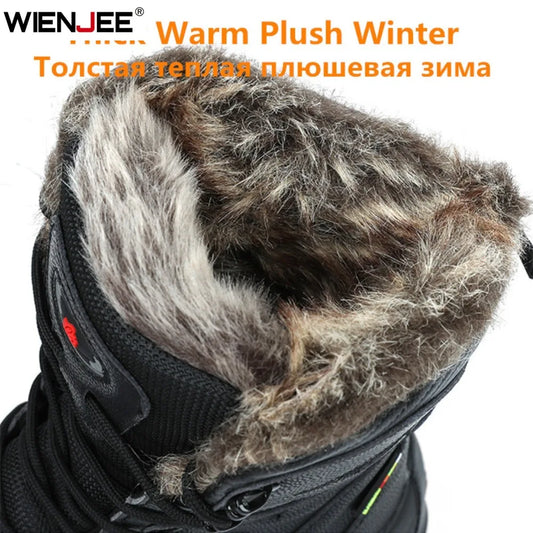 Winter Waterproof Men Boots, Plush Super Warm Men Ankle Boots.