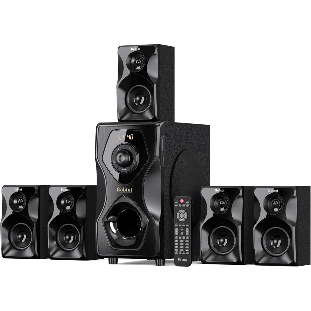 Surround Sound Speakers Home Theater Systems - 700 Watts Peak Power, 5.1/2.1Wired Stereo Speaker System, 5.25" Subwoofer Strong Bass.