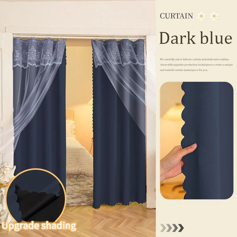 Curtains for Window Room Decoration, Lace Curtains Double Layers Blackout Curtains.