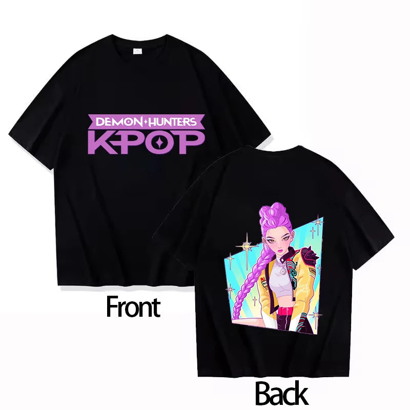 2025 Movie KPOP Demon Hunter RUMI child, Cotton Round Neck Boys, Girls T-shirt.