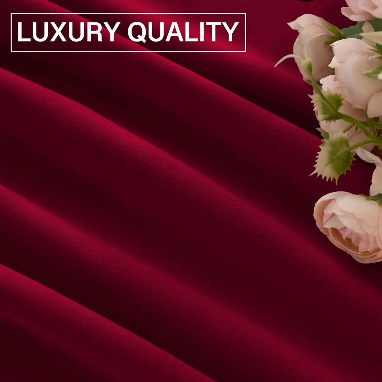 1pc Burgundy Red Velvet Curtains 84 inches Long Luxury Room Darkening.
