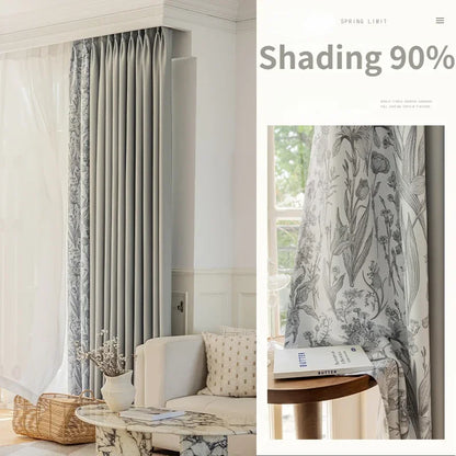 French Pastoral Style Drapes Light Luxury Bedroom Blackout Curtains