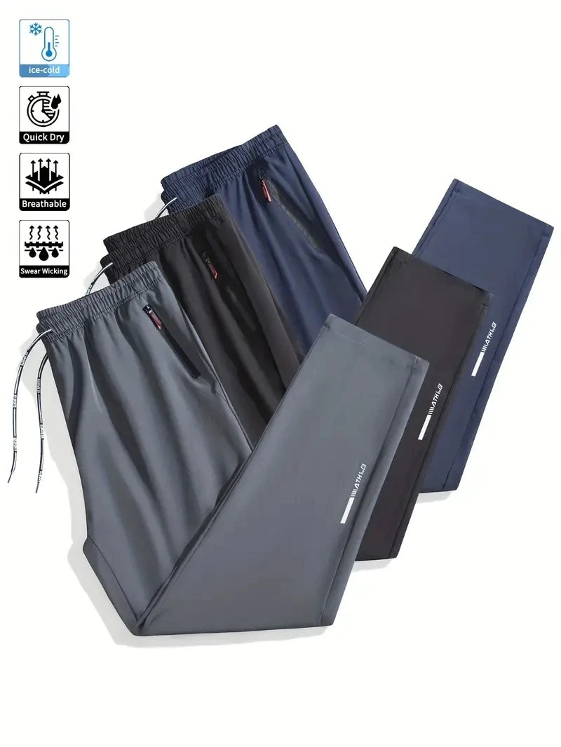 Soft Men Casual Straight Pants Stretch Elastic Waist Jogger, Classic Blue, Black ,Gray Trousers Plus Size.