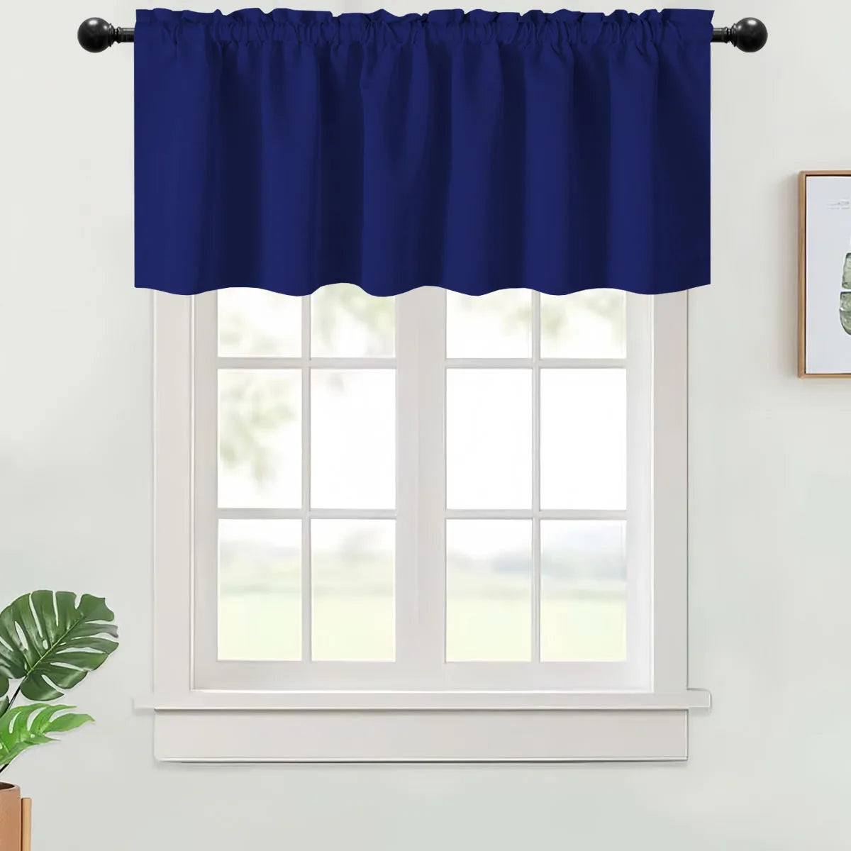 1PC, Valance Curtains Blackout Thermal Insulated Rod Pocket.