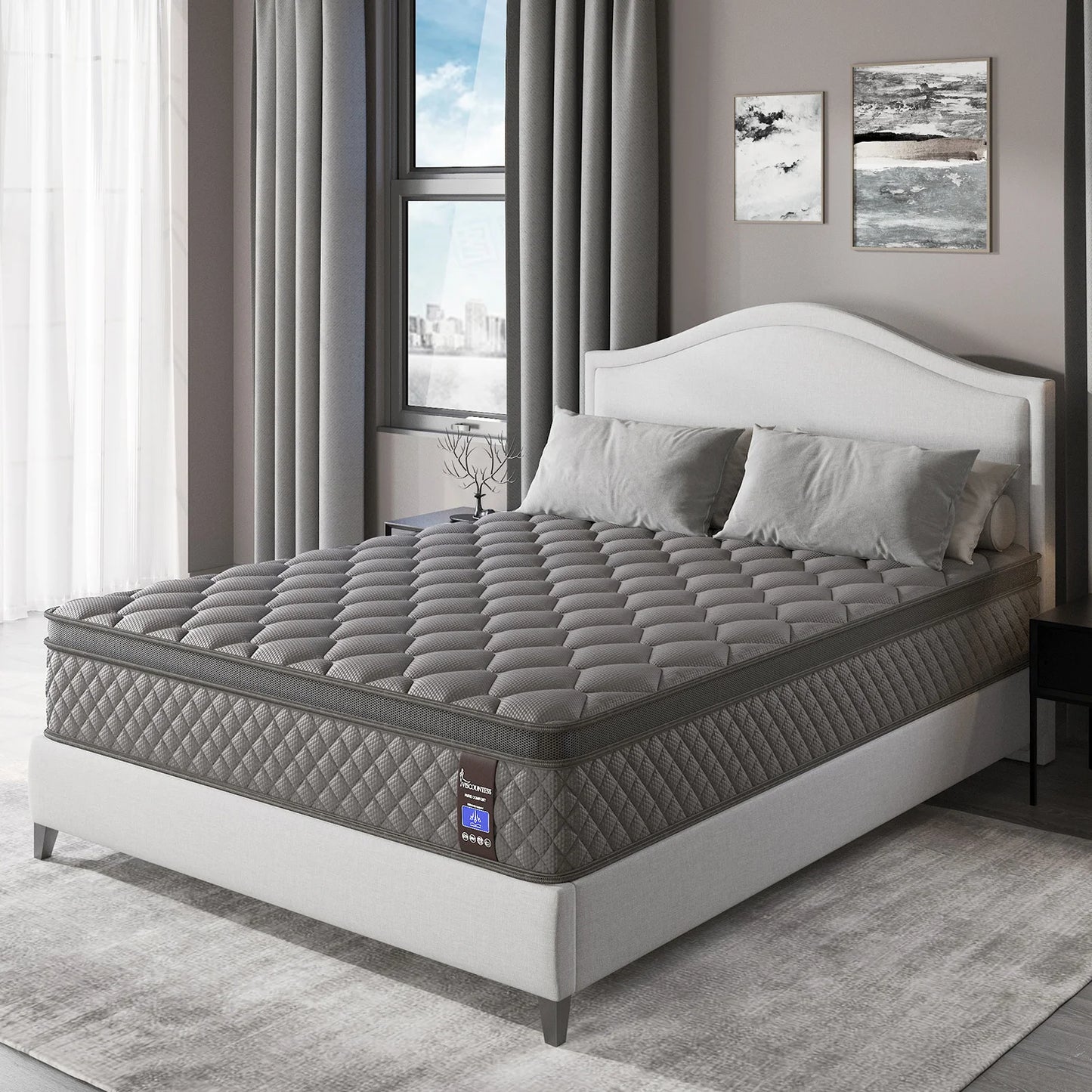 10"12"14"Twin Full Queen, King Size, Mattress in a Box Hybrid Spring Memory Foam Top Mattresses.